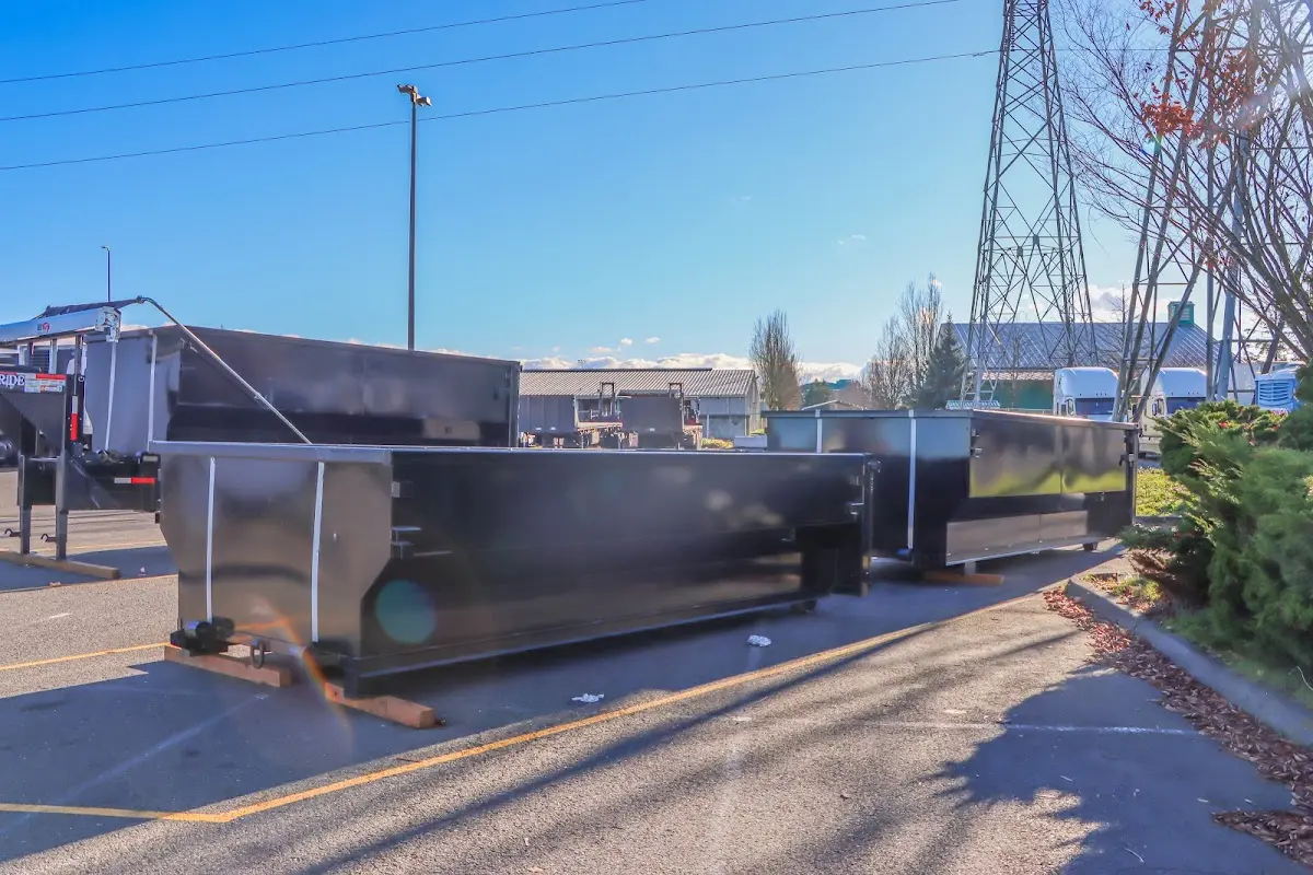 Roll-off dumpster ready for waste disposal at job site for Roofing Dumpster Rental in Lincolnwood